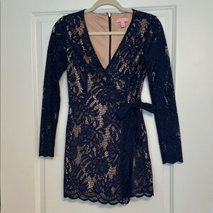 Lilly Pulitzer size XS Elegant Navy Lace Wrap Dress